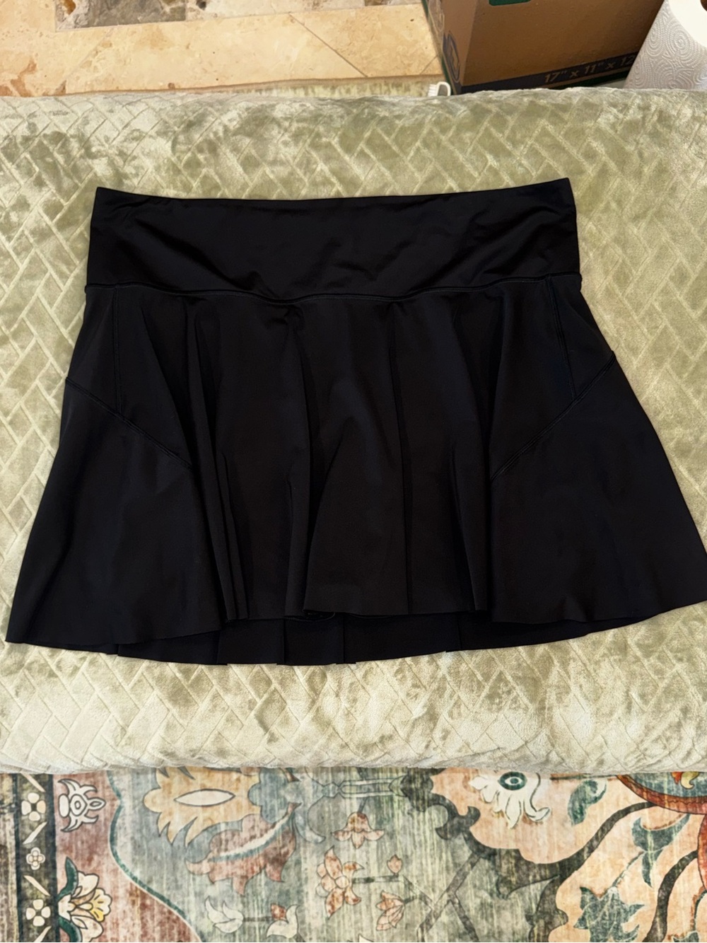 Athleta Ace Tennis Skort 15.5” Women’s 2X Black Pleated Built In Shorts